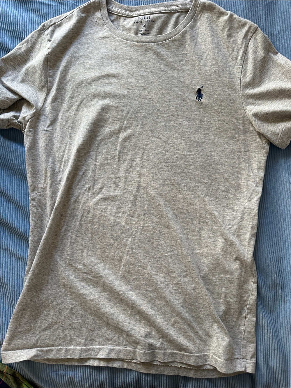Polo by Ralph Lauren Heather Gray Crewneck T-Shirt with Navy Pony